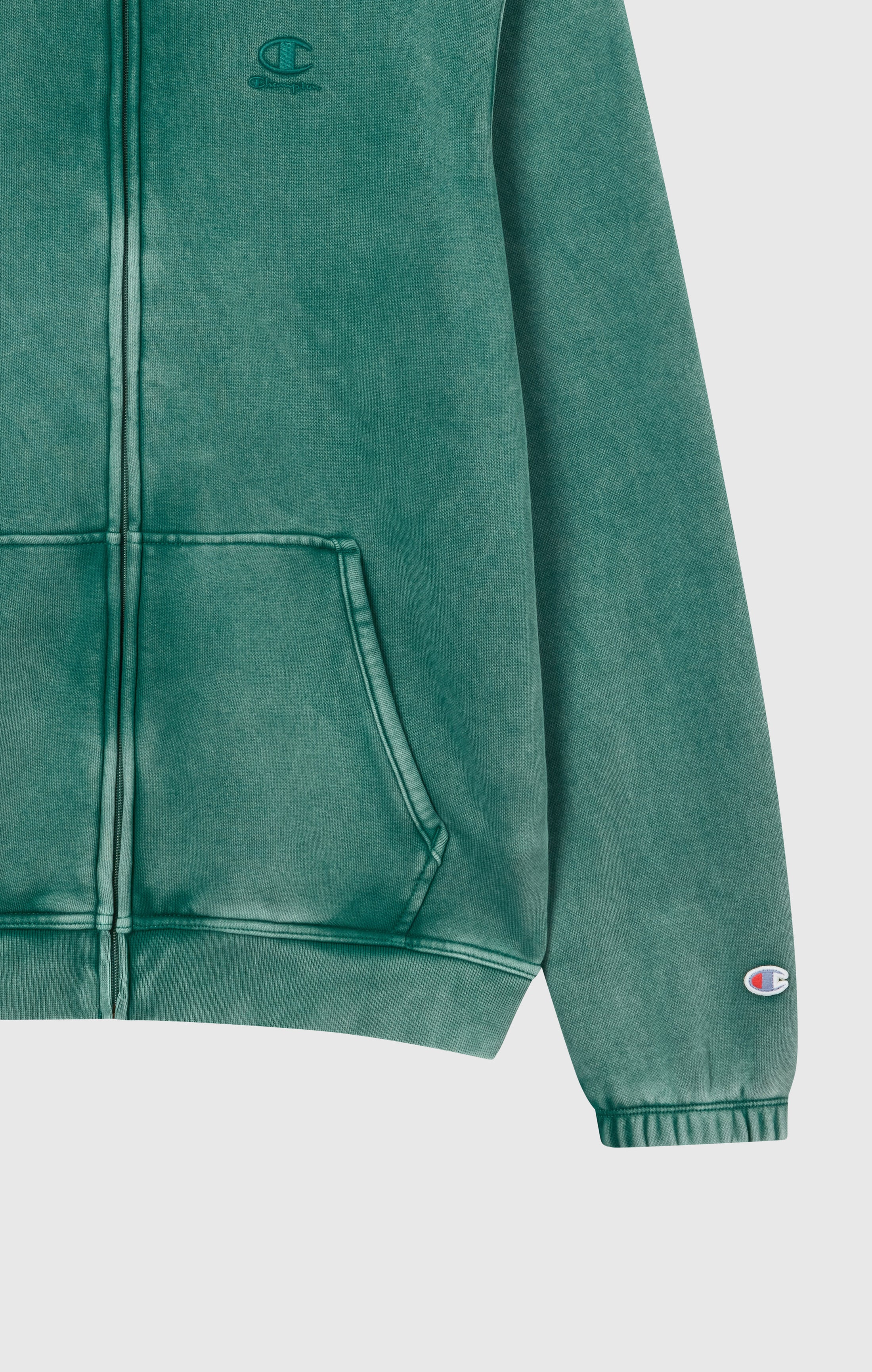 Sweatshirt Mit Durchgehendem Reißverschluss, Washed-Look Und Angerautem Innenmaterial Icons Herren