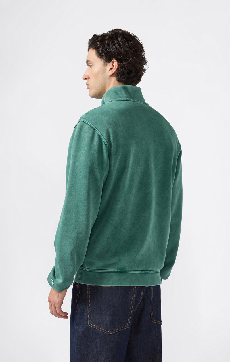 Sweatshirt Mit Durchgehendem Reißverschluss, Washed-Look Und Angerautem Innenmaterial Icons Herren