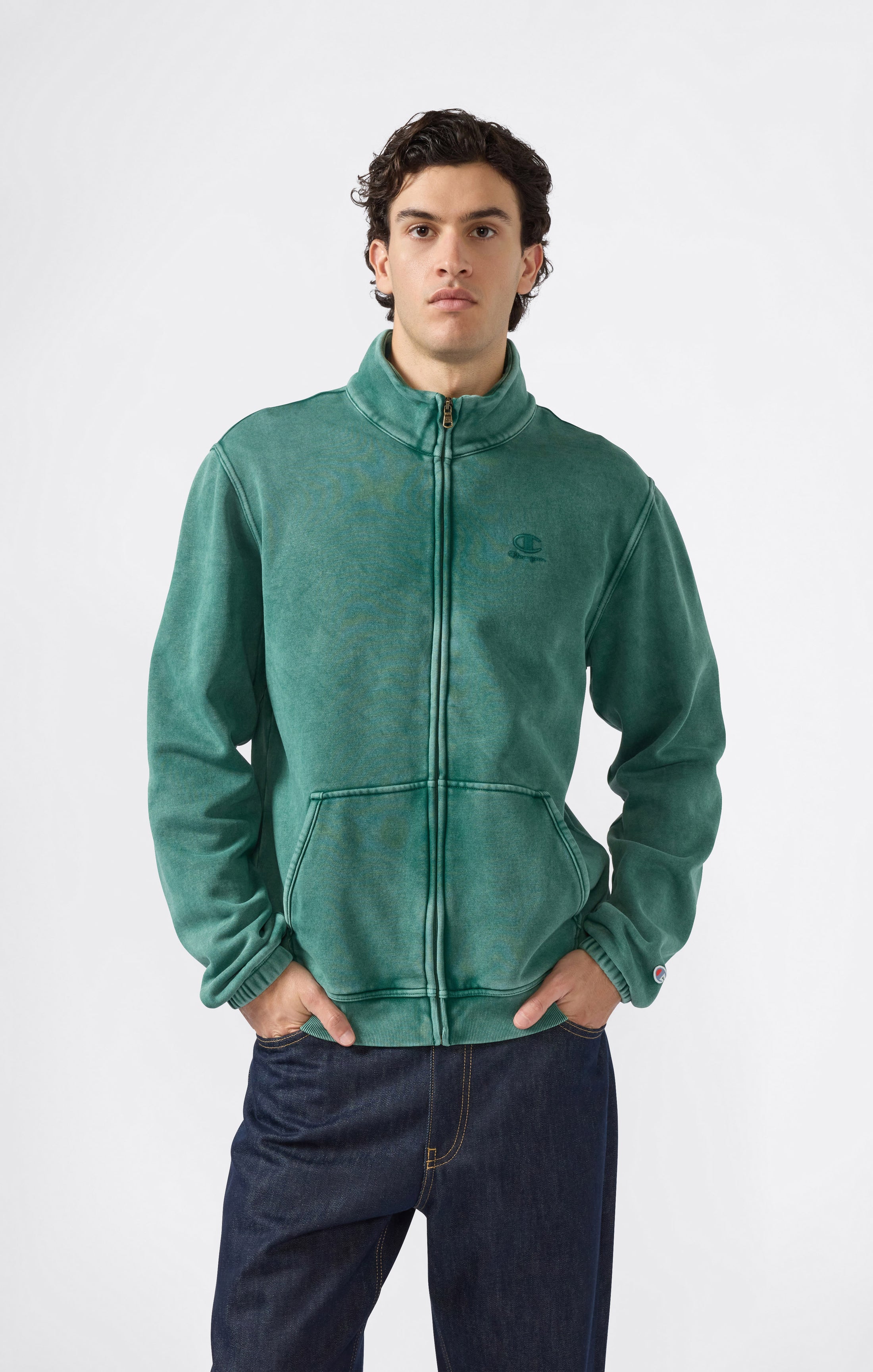 Sudadera Con Cremallera Completa Efecto Lavado Con Interior Afelpado Icons Para Hombre