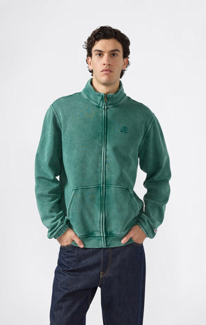 Sudadera Con Cremallera Completa Efecto Lavado Con Interior Afelpado Icons Para Hombre