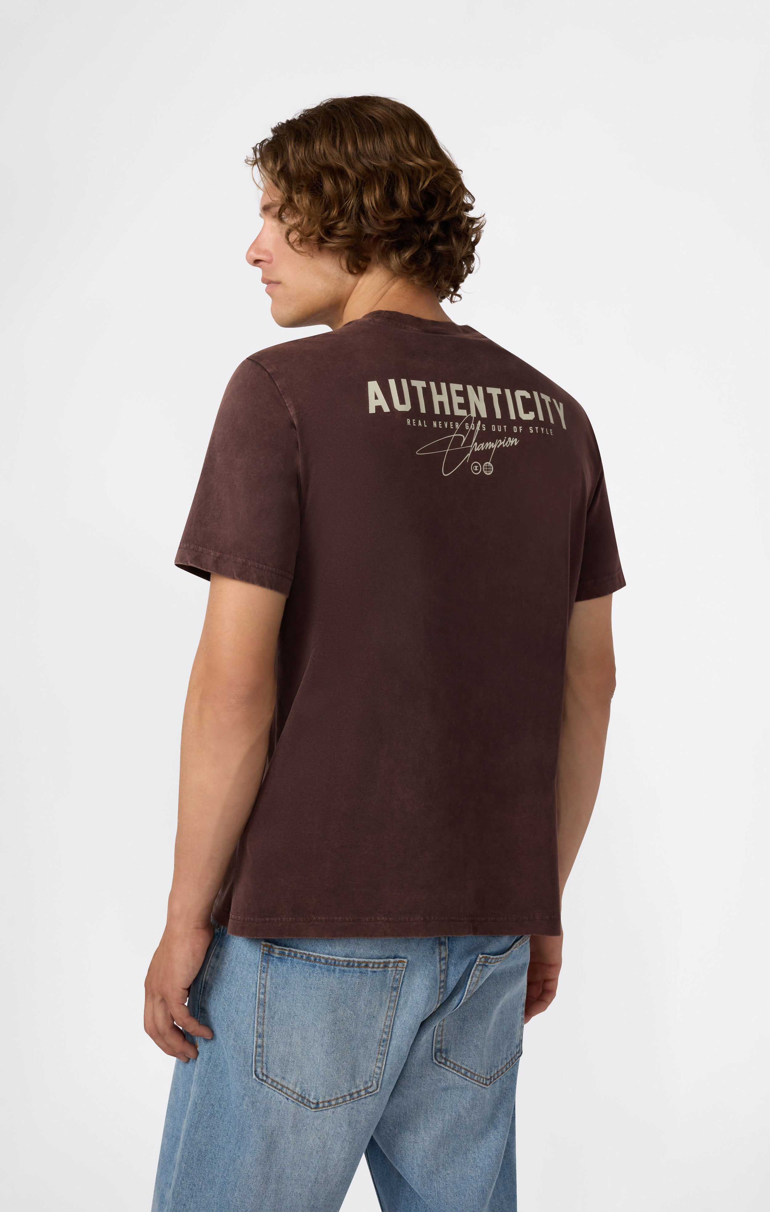 Herren Rundhalsshirt Mit Verwaschenem Look Icons