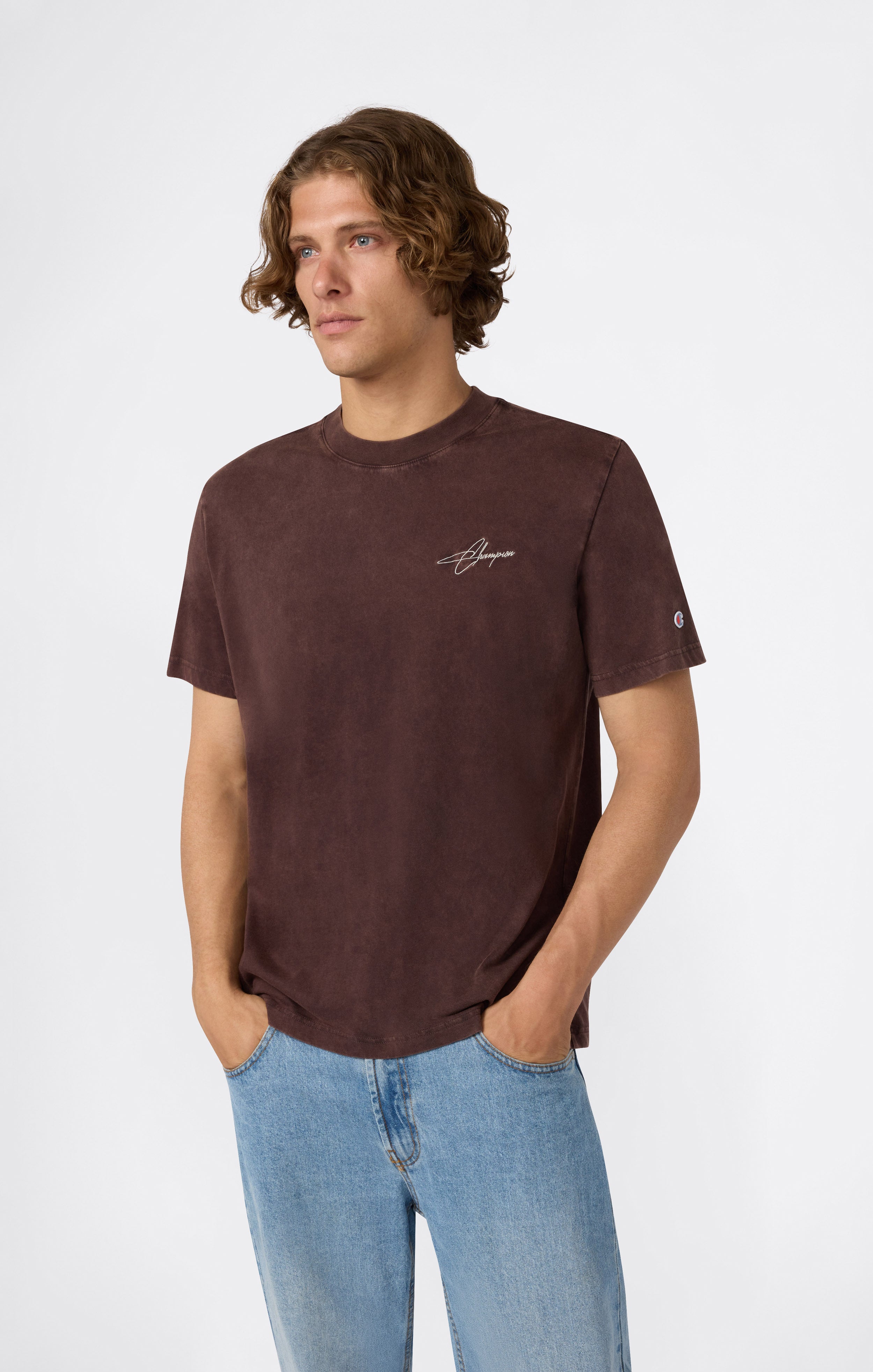 Herren Rundhalsshirt Mit Verwaschenem Look Icons