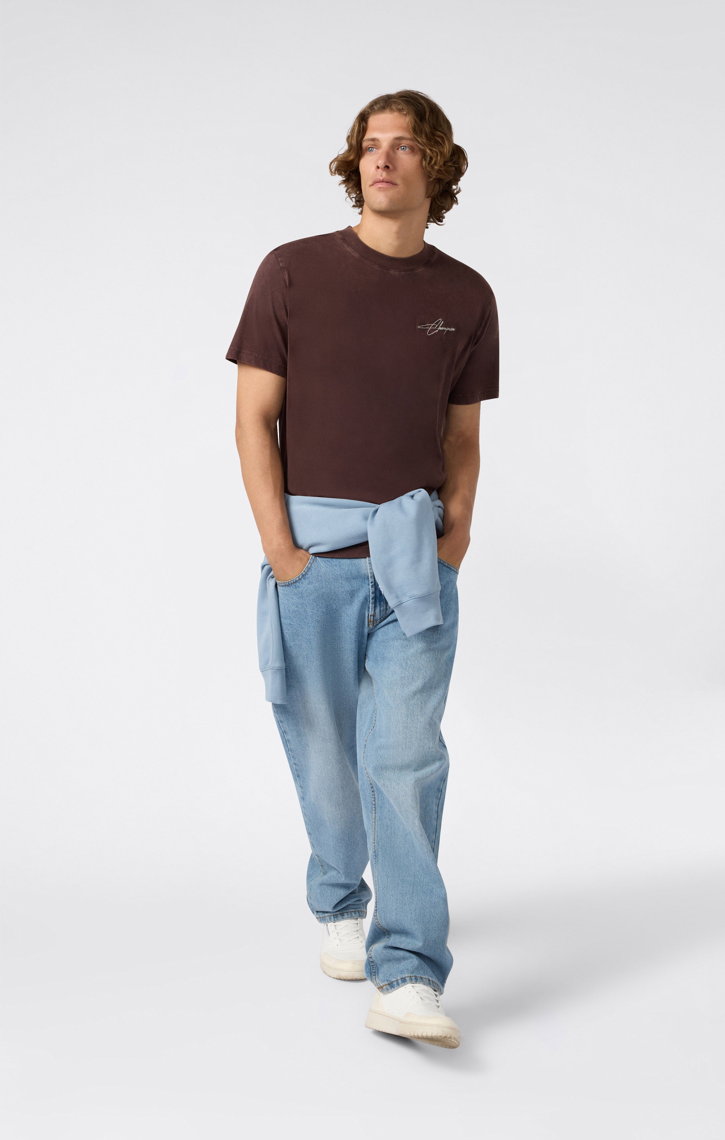 Herren Rundhalsshirt Mit Verwaschenem Look Icons