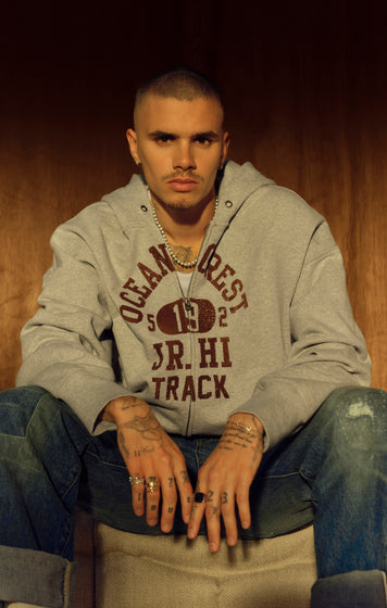 Men’s Washed Full Zip Hoodie Loose Fit Time Capsule