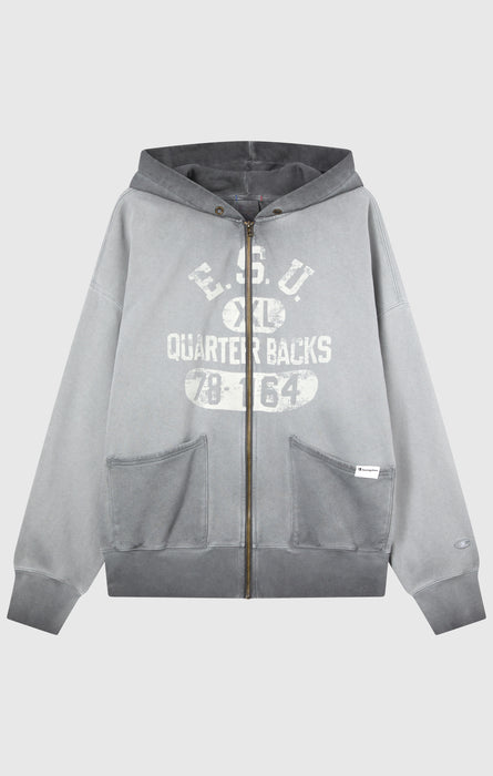 Felpa Da Uomo Con Cappuccio Effetto Slavato Zip Intera Loose Fit Time Capsule