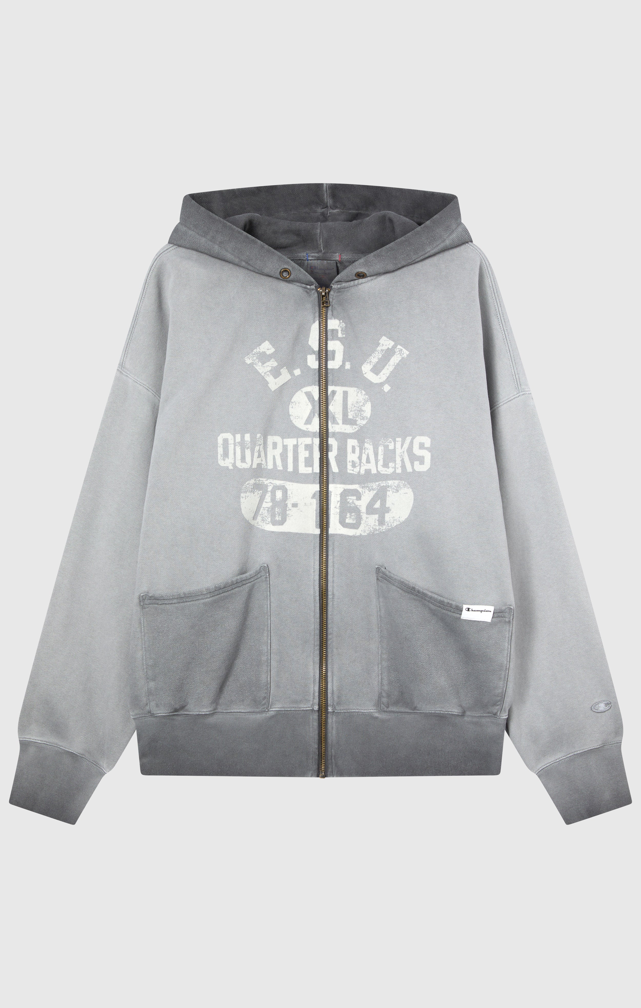 Sudadera Con Capucha Hombre Efecto Lavado Y Cremallera Corte Loose Fit Time