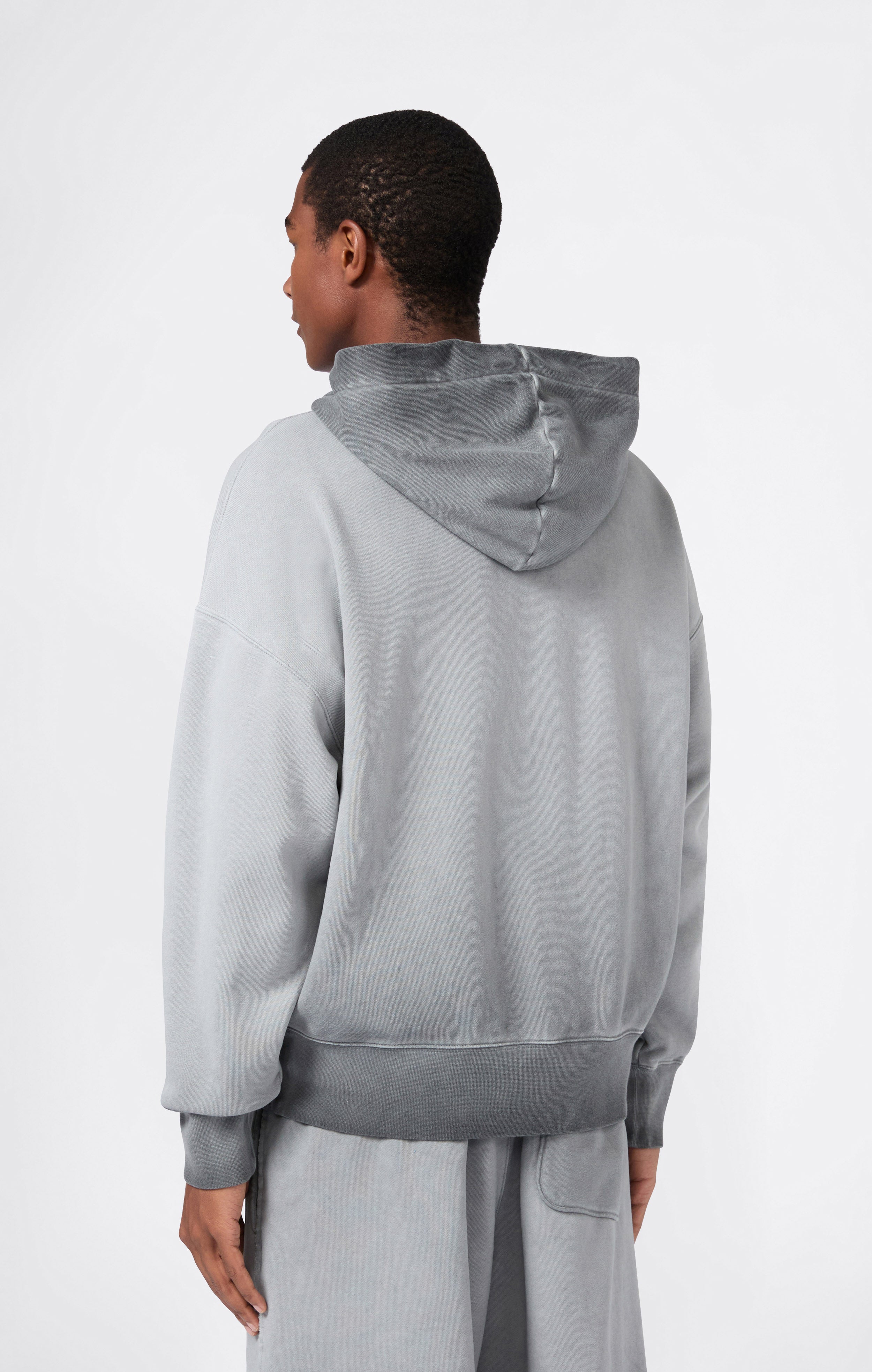 Sudadera Con Capucha Hombre Efecto Lavado Y Cremallera Corte Loose Fit Time