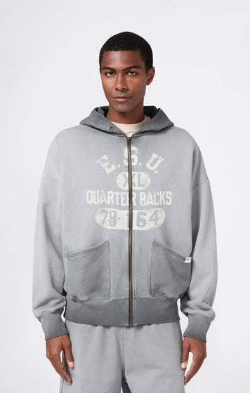 Men’s Washed Full Zip Hoodie Loose Fit Time Capsule