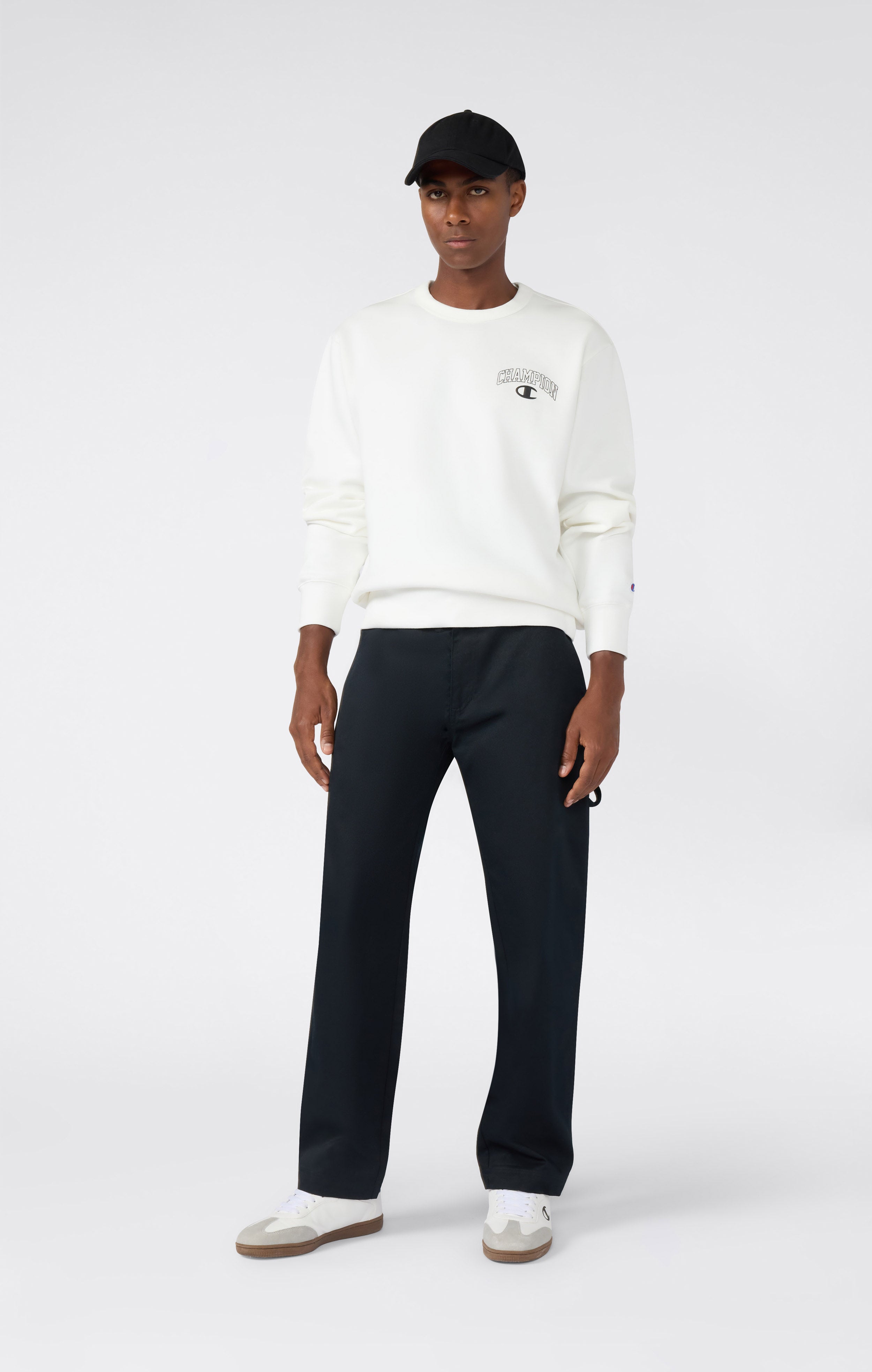 Sweatshirt mit Rundhalsausschnitt für Herren Street Varsity mit angerautem Innenmaterial