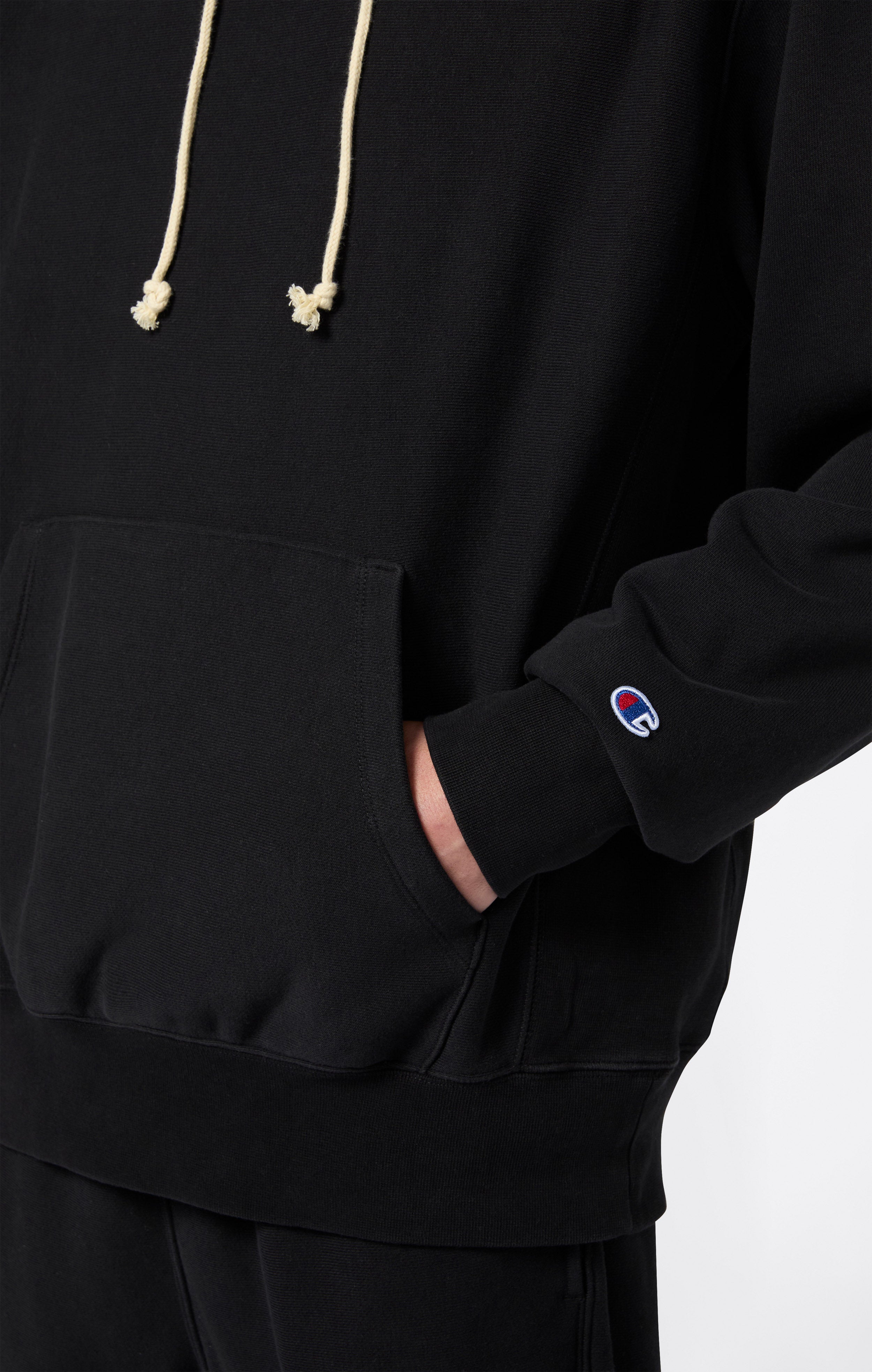 Felpa Leggera con Cappuccio da Uomo Reverse Weave