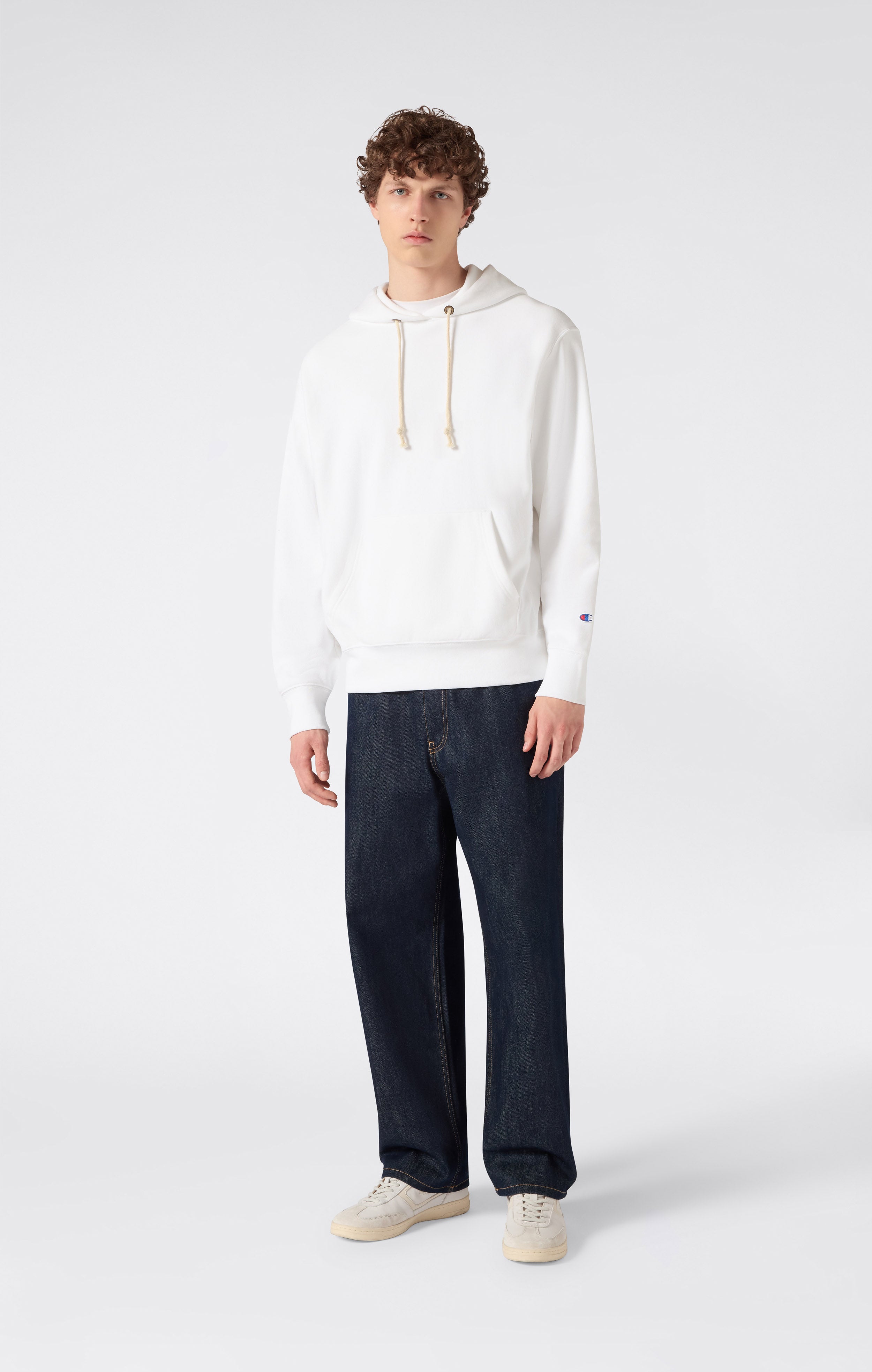 Felpa Leggera con Cappuccio da Uomo Reverse Weave
