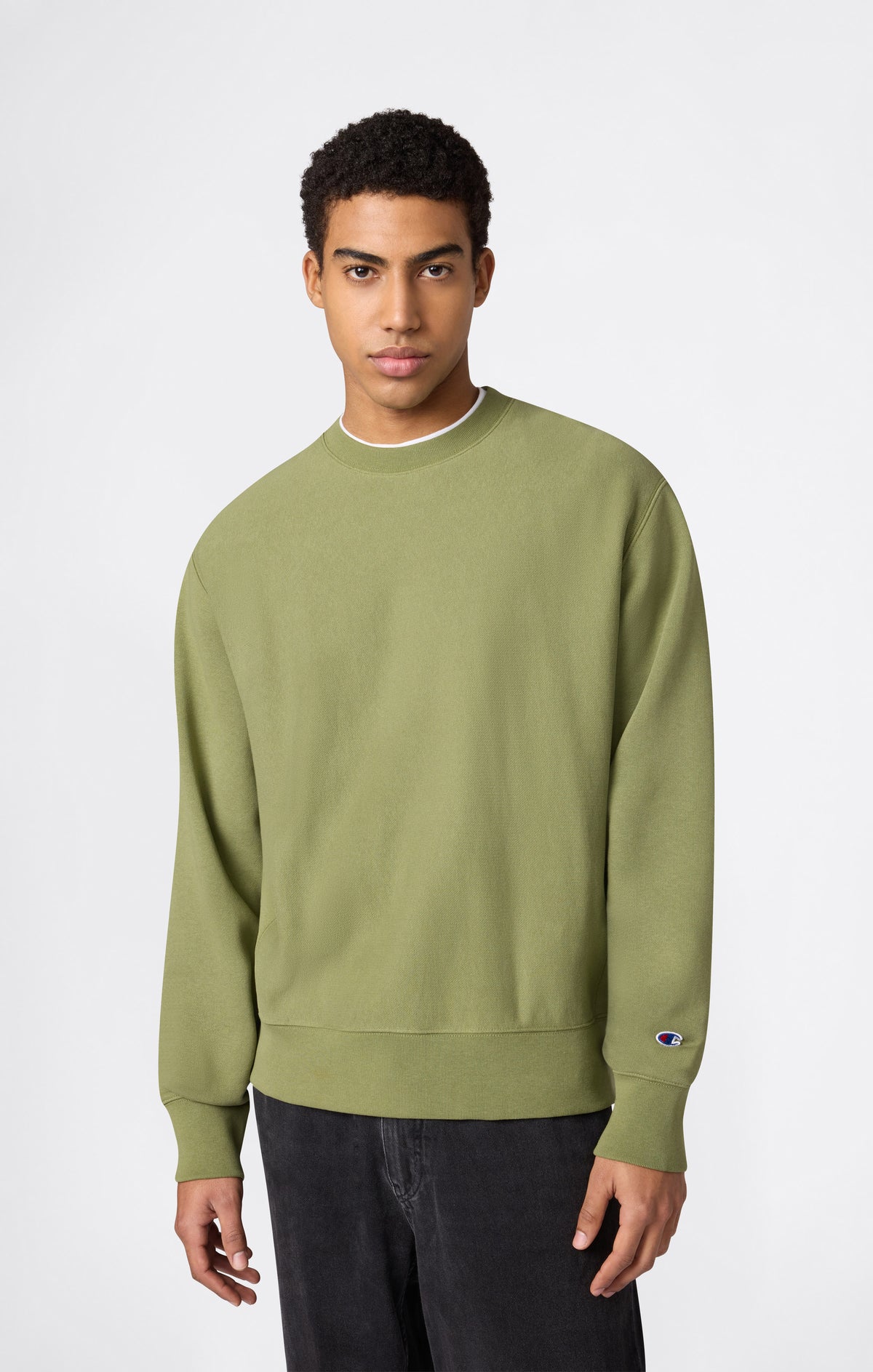 Leichter Herren Sweatshirt mit Rundhalsausschnitt Reverse Weave