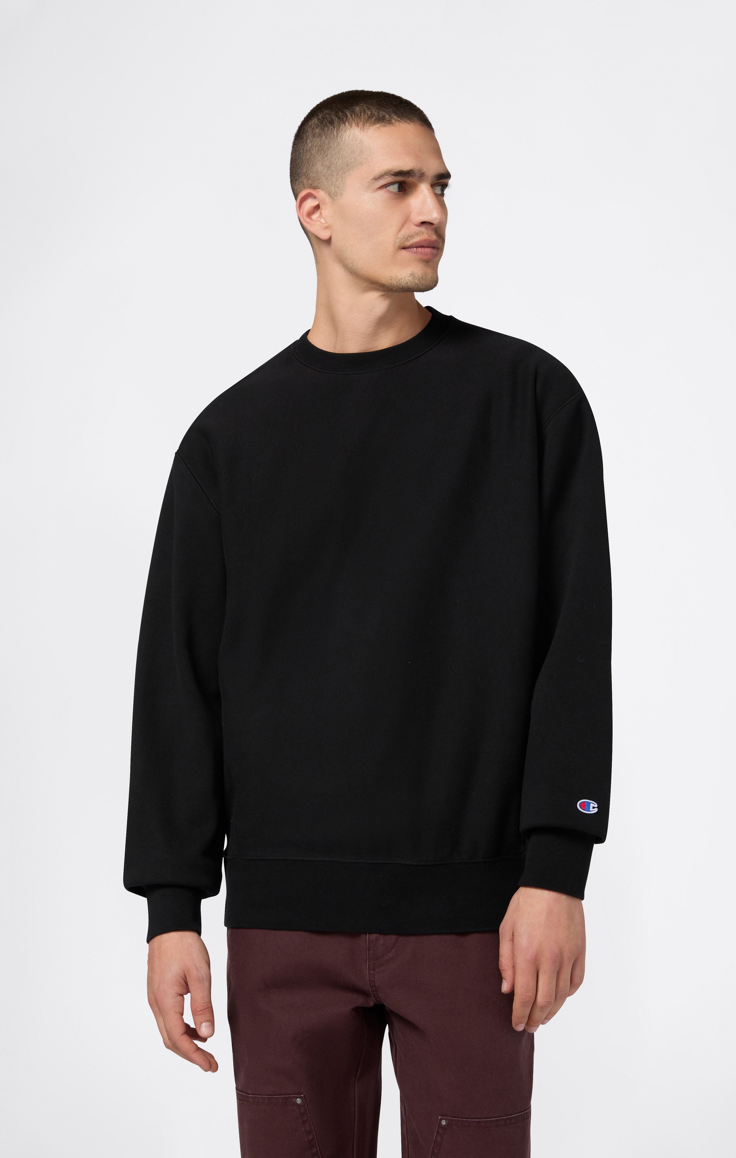 Leichter Herren Sweatshirt mit Rundhalsausschnitt Reverse Weave