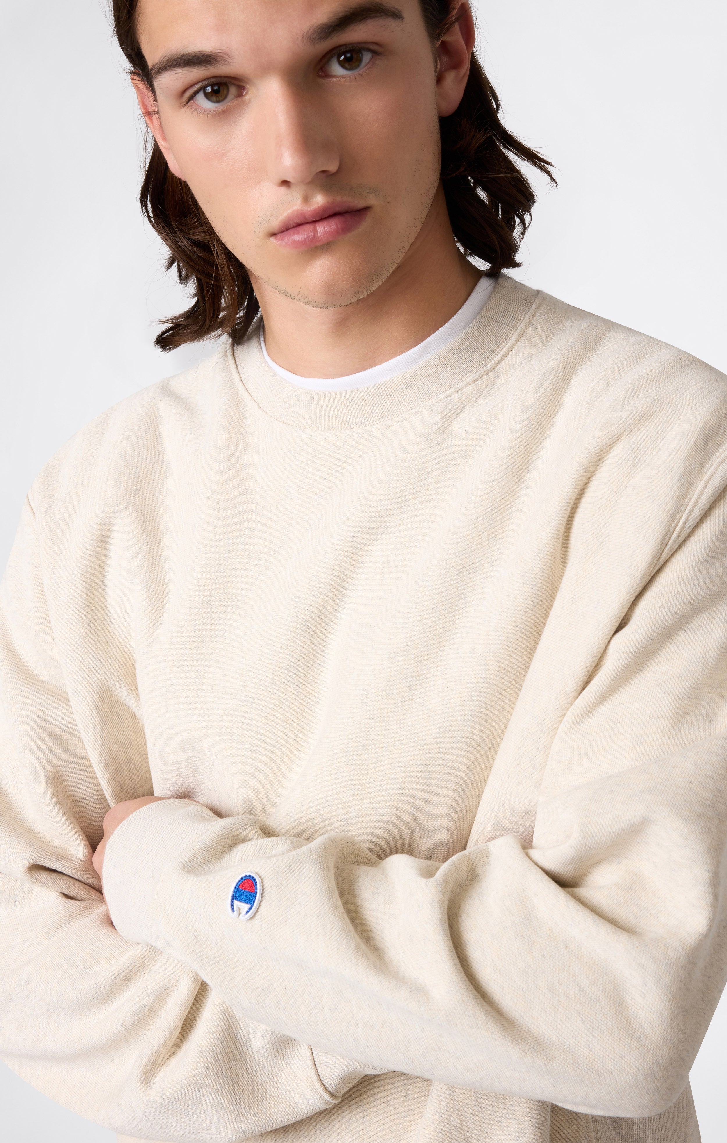 Felpa Leggera Girocollo da Uomo Reverse Weave