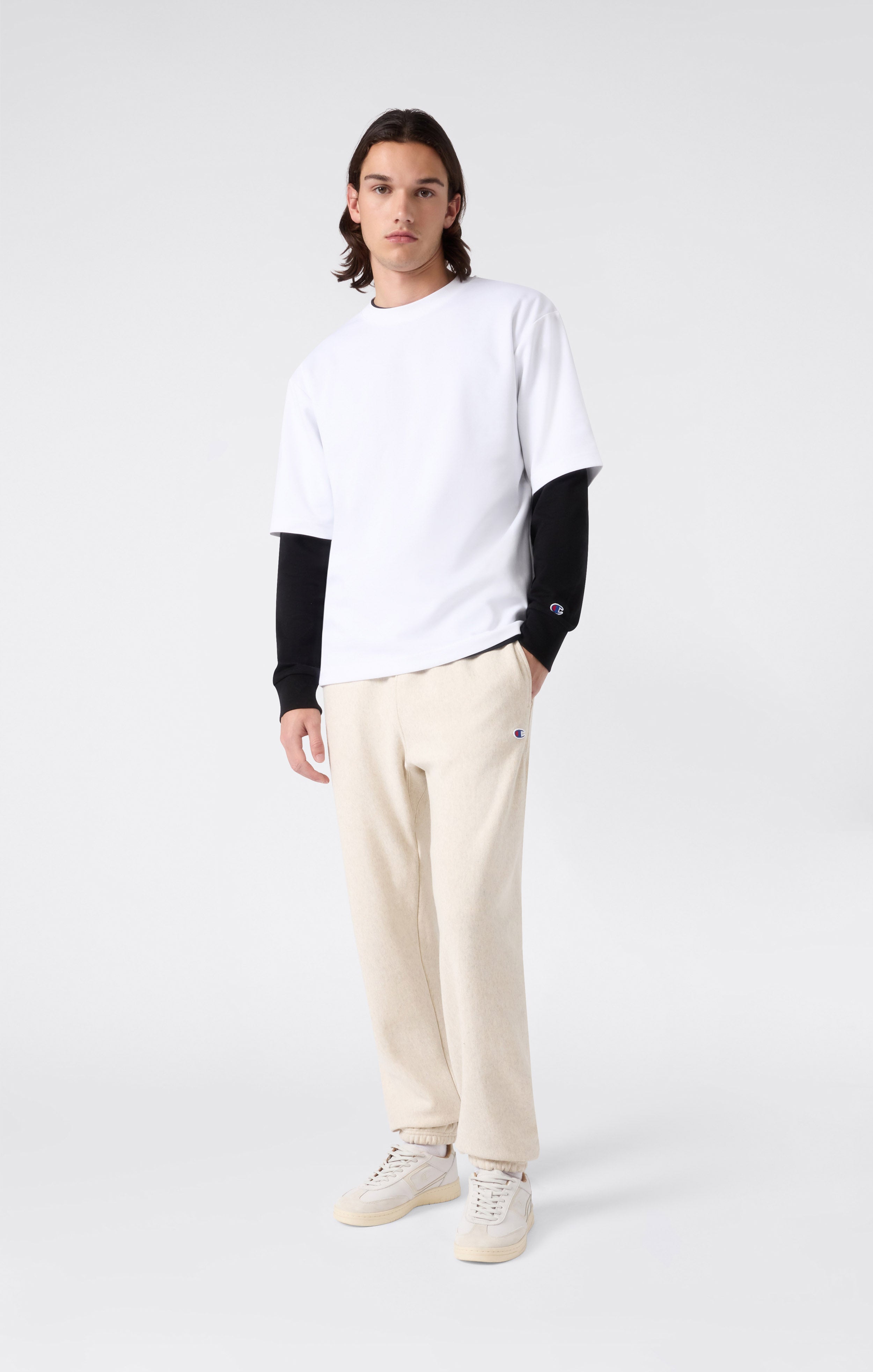 Pantaloni Joggers Leggeri da Uomo con Polsino Elasticizzato Reverse Weave