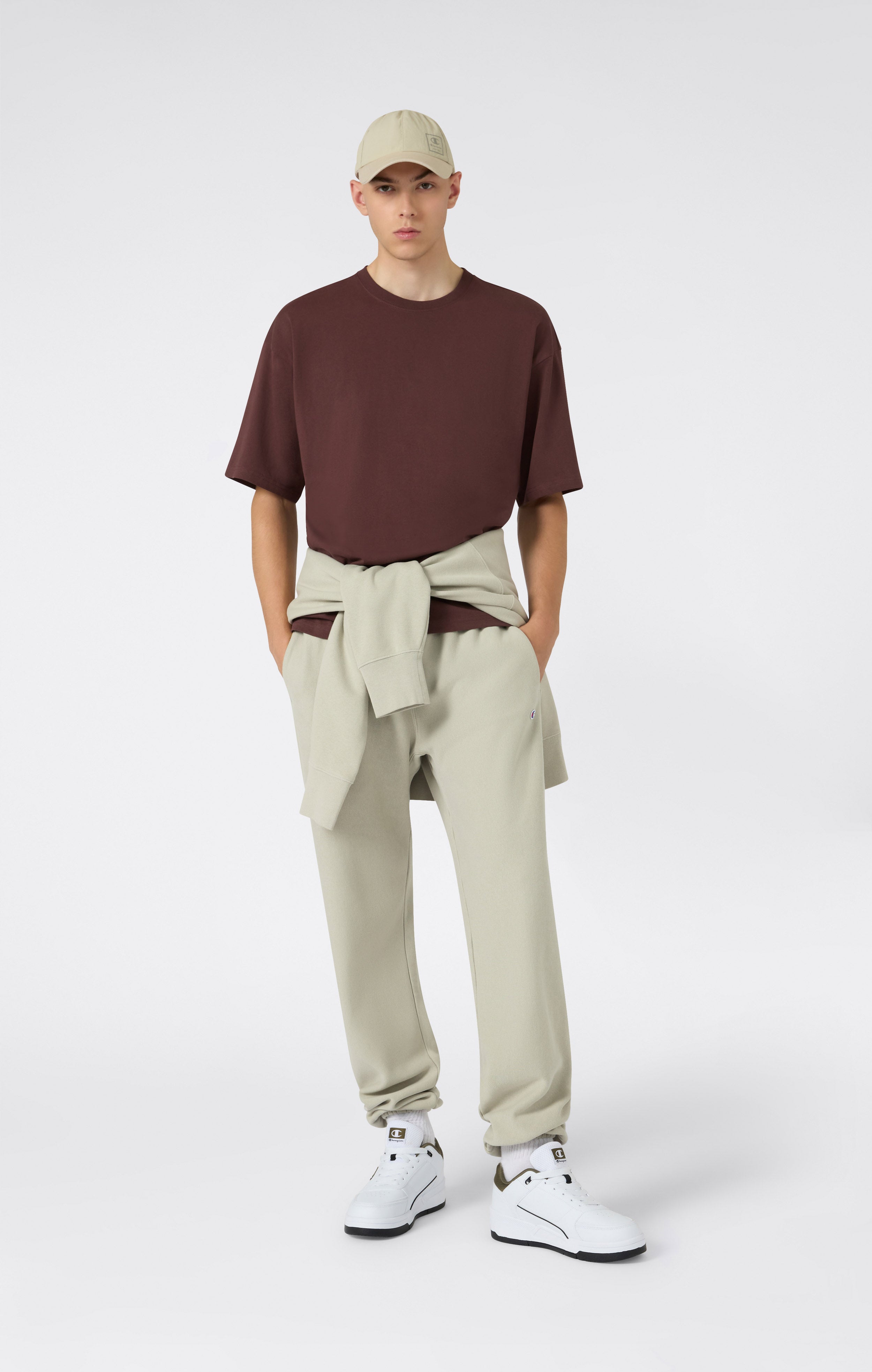 Pantaloni Joggers Leggeri da Uomo con Polsino Elasticizzato Reverse Weave