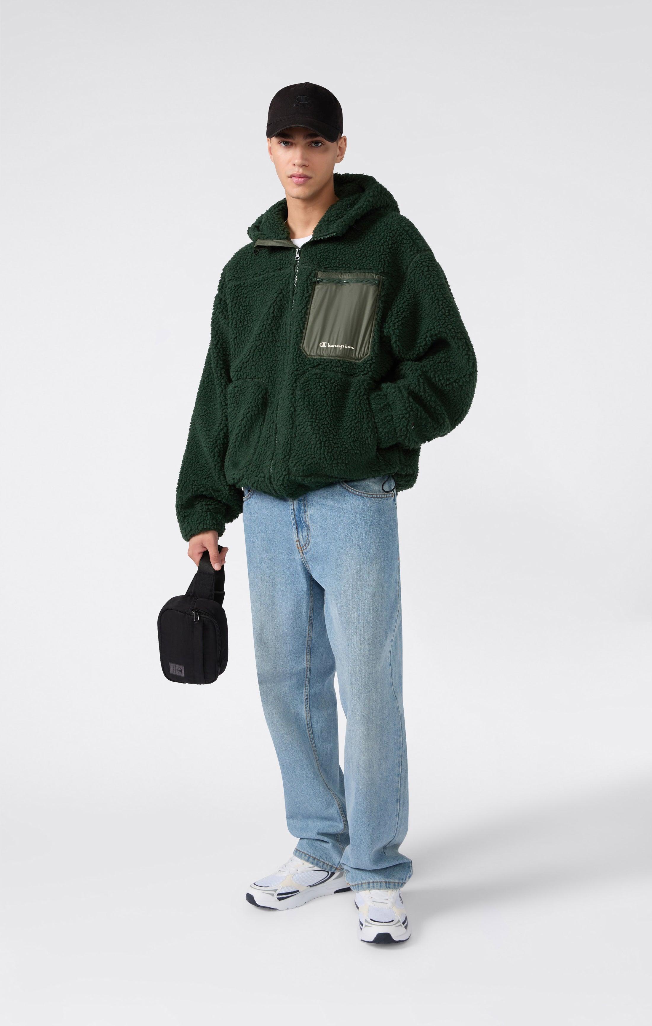 Men’s Full Zip Polar Teddy Hooded Jacket