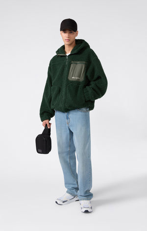 Men’s Full Zip Polar Teddy Hooded Jacket