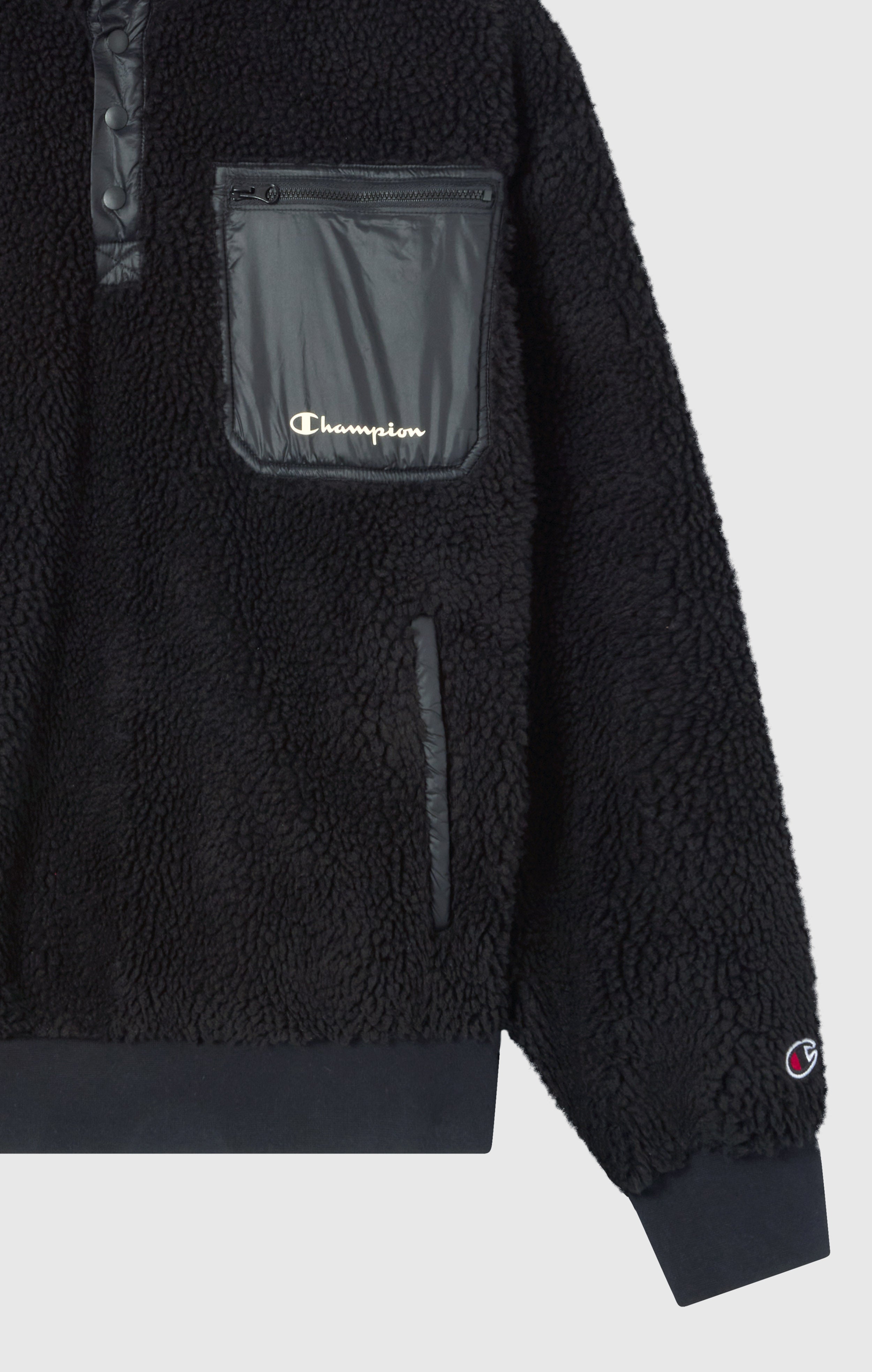 Top Polar Teddy Con Mezza Zip da Uomo