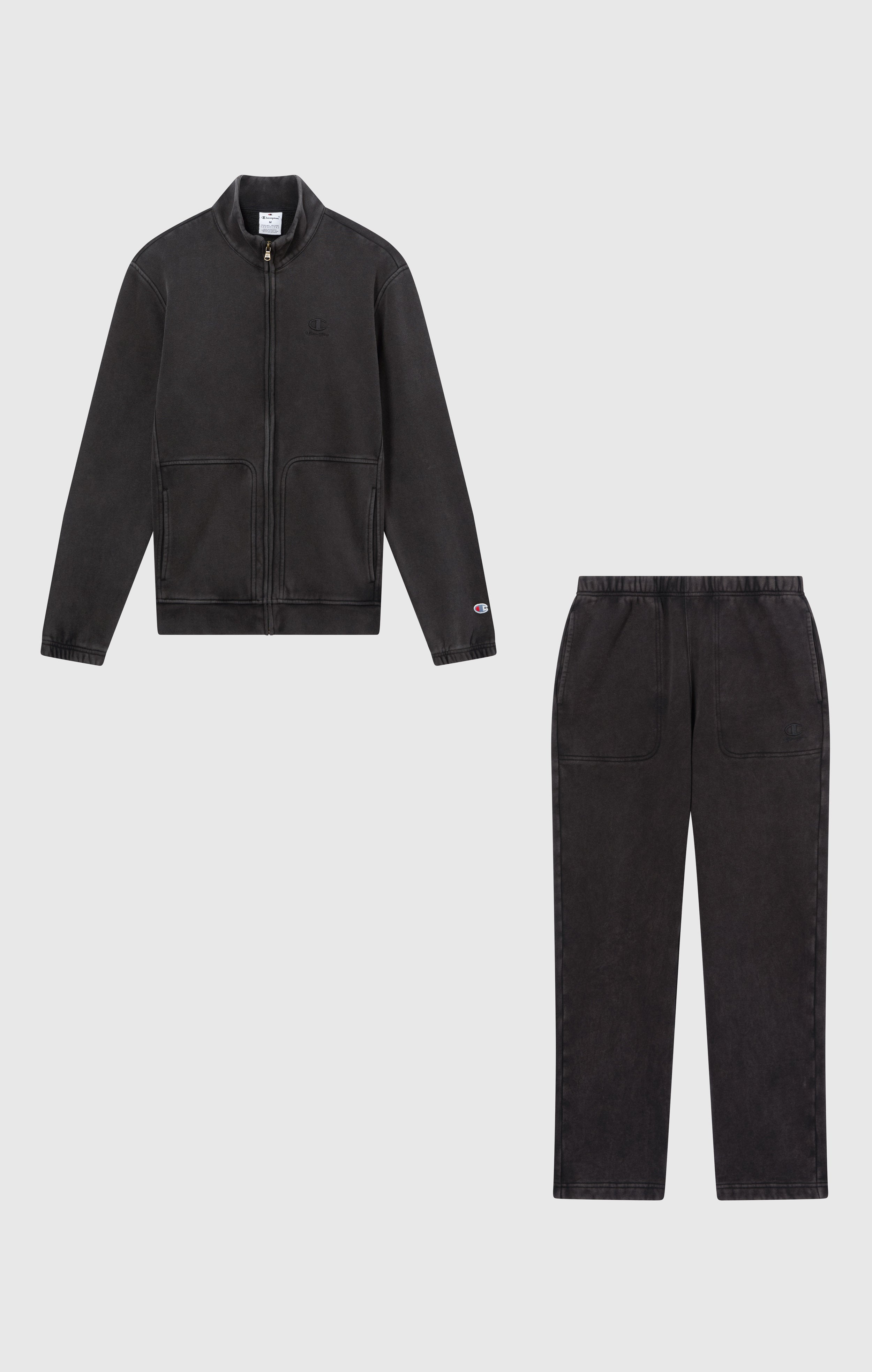 Trainingsanzug mit Reißverschluss für Herren Icons im Washed-Look mit angerautem Innenmaterial