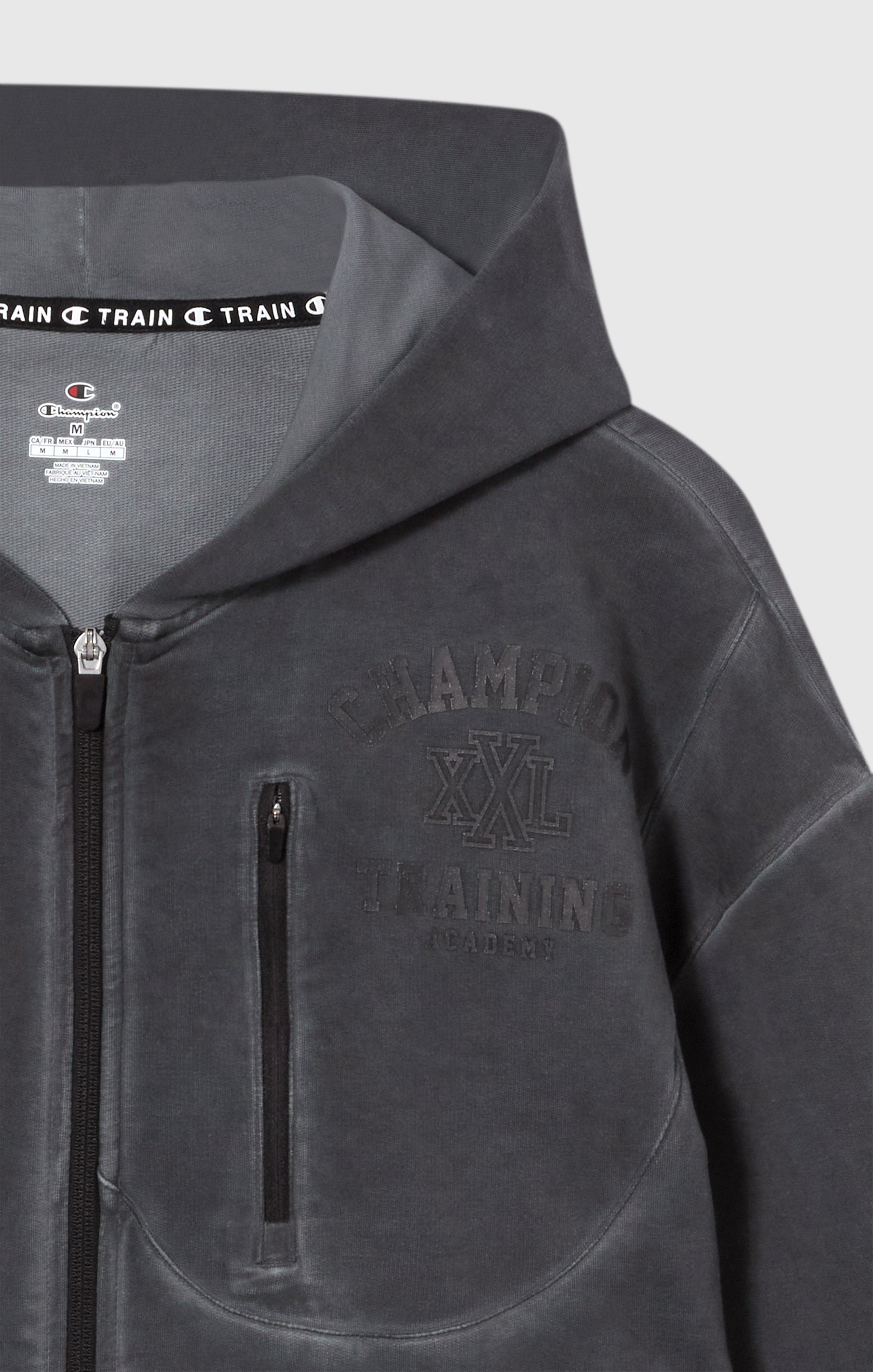 Men’s Washed Full Zip & Chest Zip Pocket Hoodie