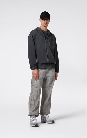 Men’s Washed Full Zip & Chest Zip Pocket Hoodie