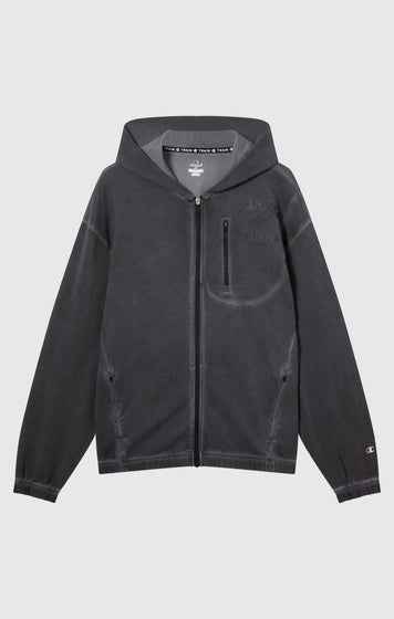 Men’s Washed Full Zip & Chest Zip Pocket Hoodie