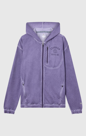 Men’s Washed Full Zip & Chest Zip Pocket Hoodie