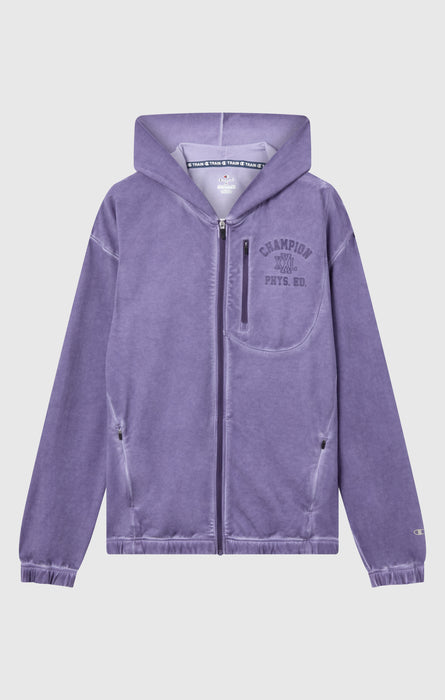 Sweat À Capuche Homme Zippé Effet Délavé Avec Poche Zippée Sur La Poitrine