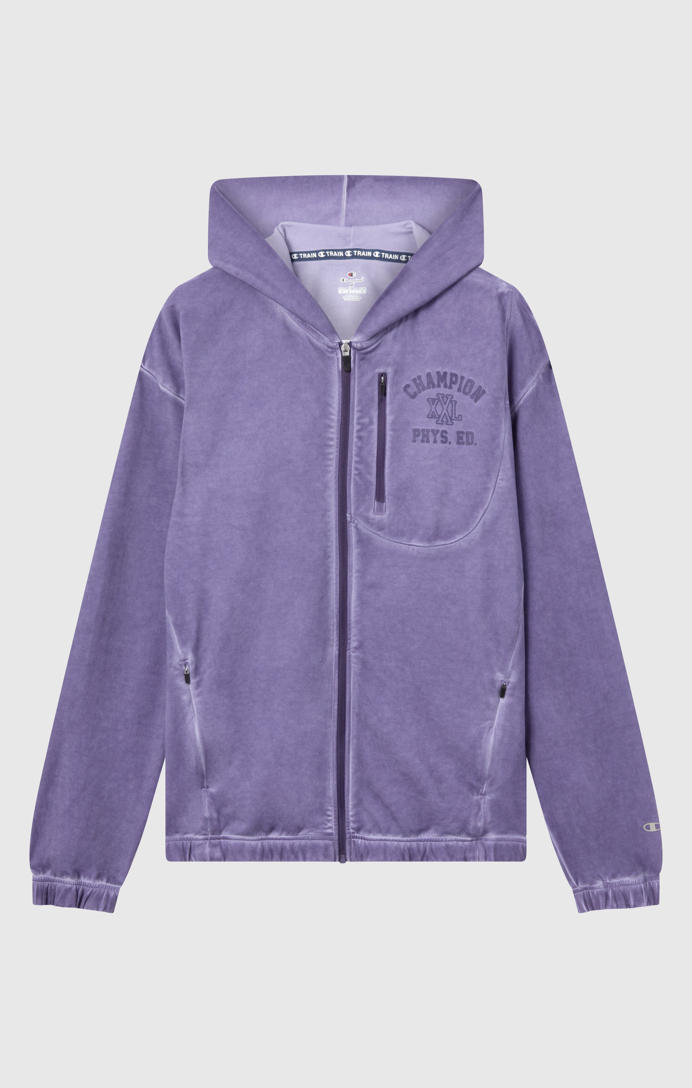 Herren Hoodie Mit Voller Reißverschluss Und Brusttasche Mit Reißverschluss Im Washed Look