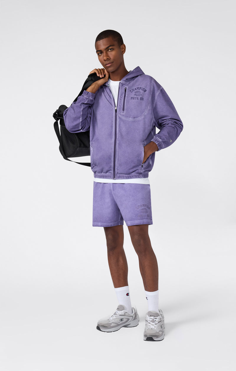 Herren Hoodie Mit Voller Reißverschluss Und Brusttasche Mit Reißverschluss Im Washed Look
