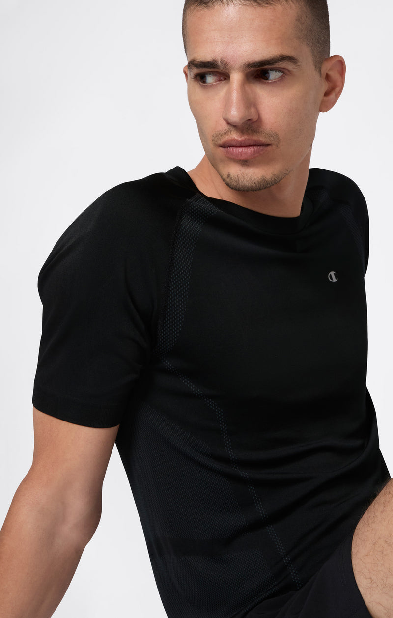T-shirt Seamless da uomo con pannello posteriore traspirante Quick Dry