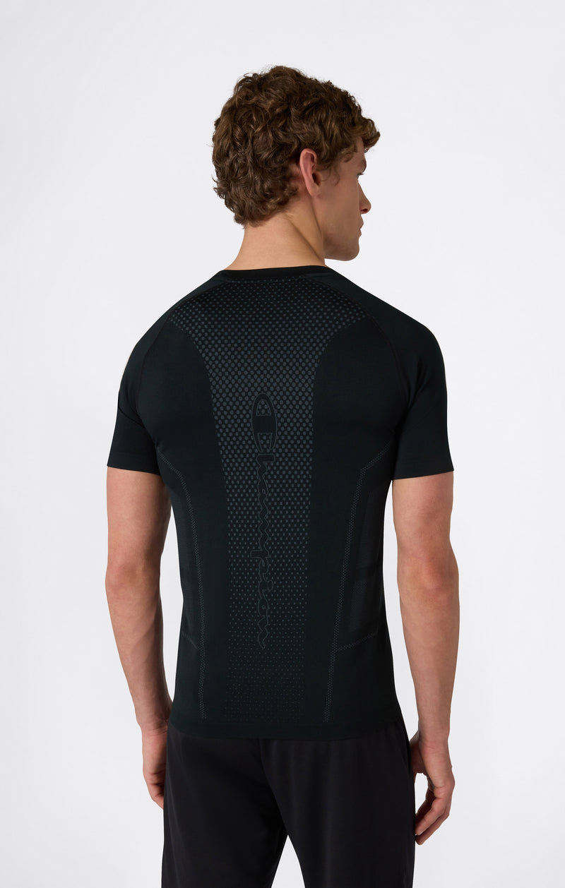 T-shirt Seamless da uomo con pannello posteriore traspirante Quick Dry