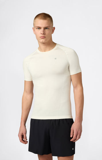T-shirt Seamless pour homme avec panneau arrière respirant Quick Dry