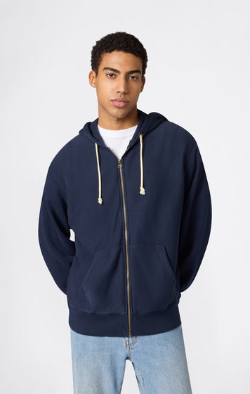 Sweat à Capuche Zippé Intégral Reverse Weave pour Homme