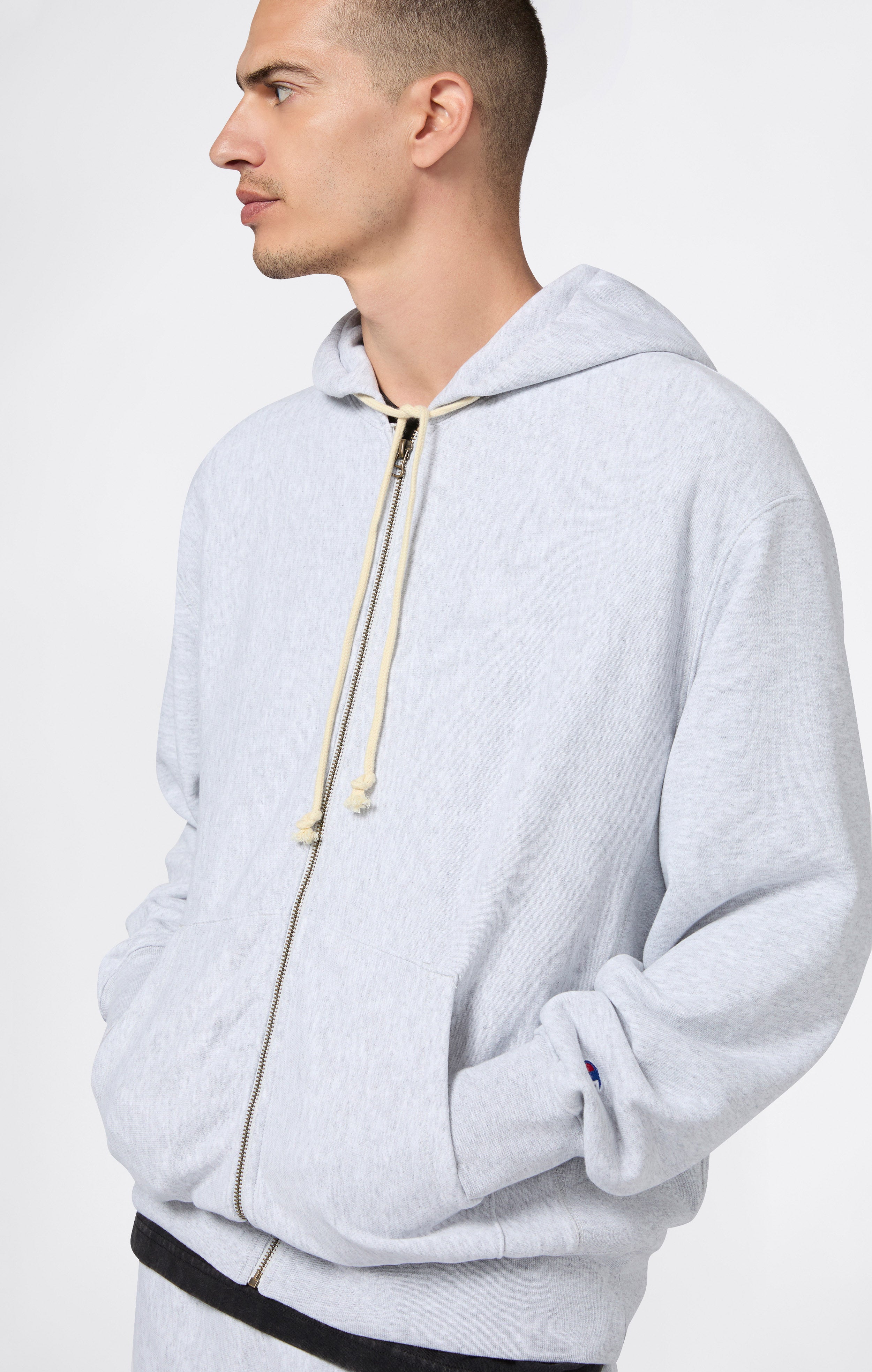 Sweat À Capuche Reverse Weave Full Zip Léger Pour Homme