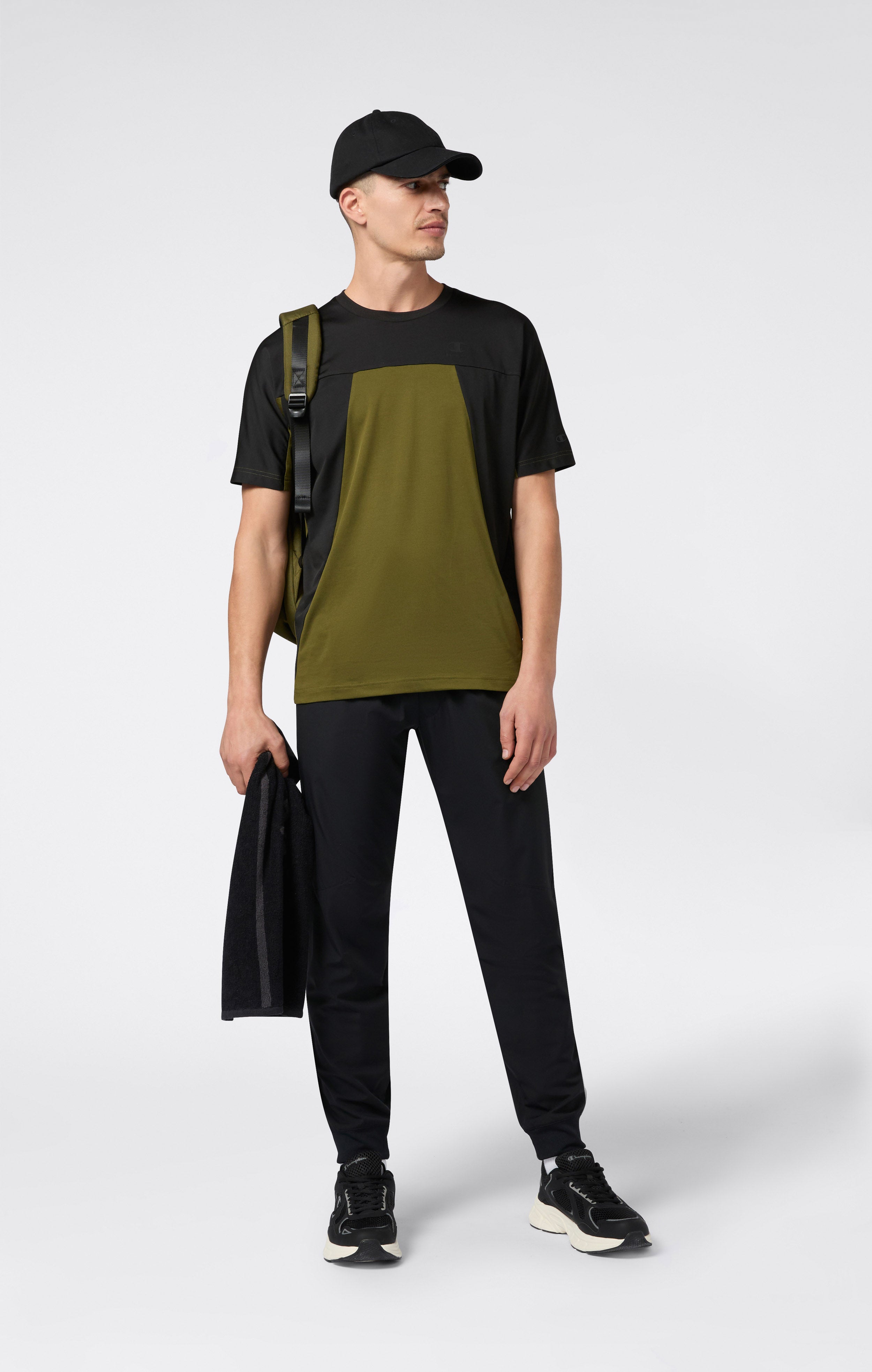 Pantalon Homme En Nylon Stretch Avec Poignets Côtelés C-Tech