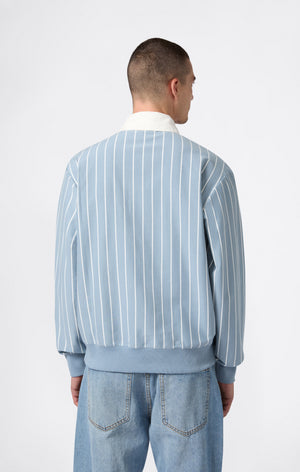 Men’s Striped Polo Sweatshirt Street Varsity