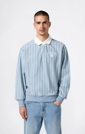 Men’s Striped Polo Sweatshirt Street Varsity