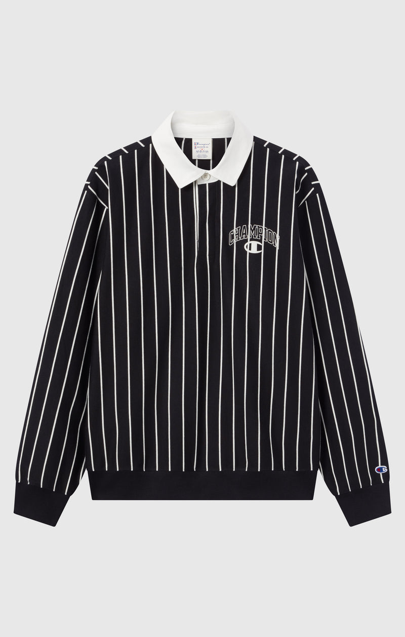 Men’s Striped Polo Sweatshirt Street Varsity