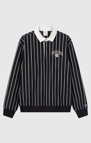 Men’s Striped Polo Sweatshirt Street Varsity