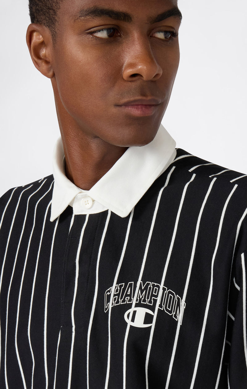 Men’s Striped Polo Sweatshirt Street Varsity