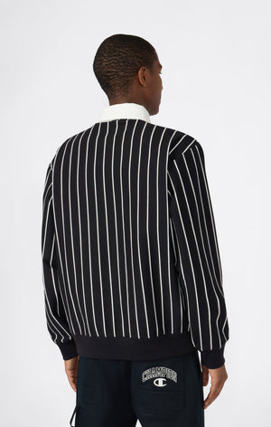 Men’s Striped Polo Sweatshirt Street Varsity