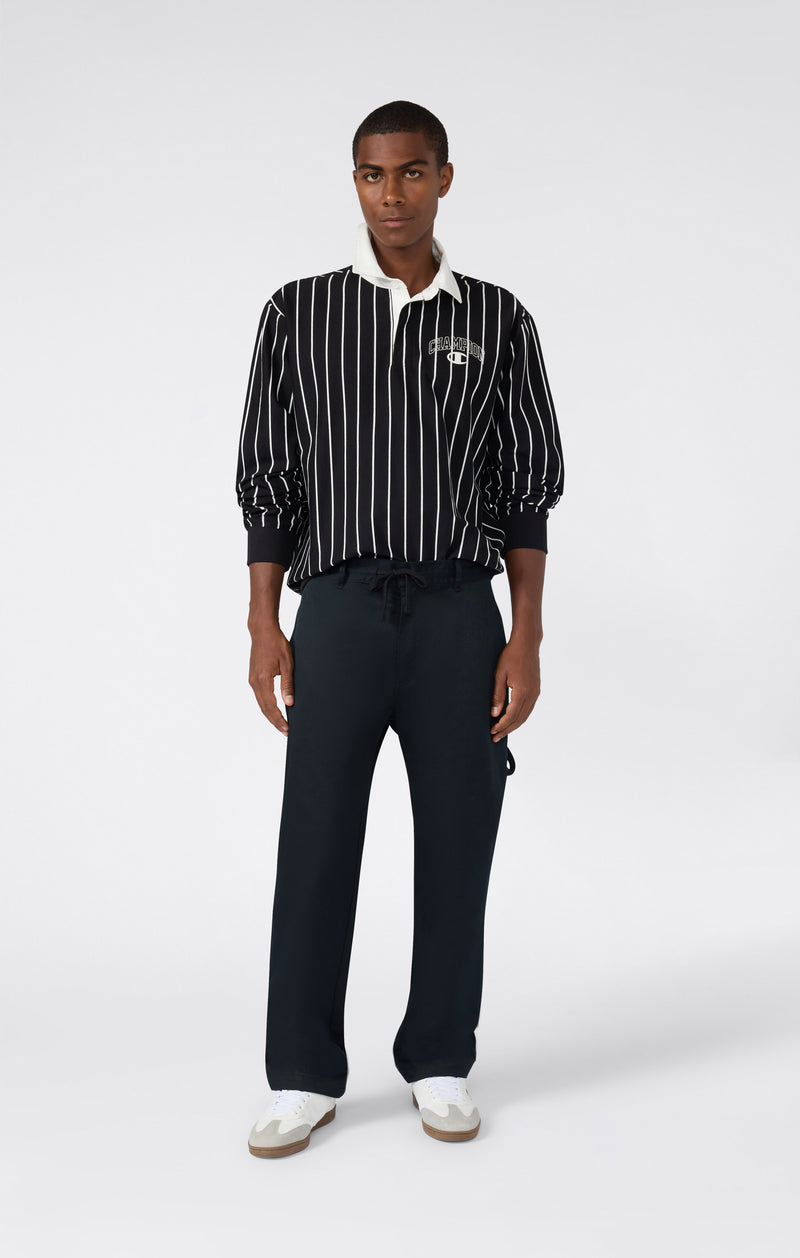 Men’s Striped Polo Sweatshirt Street Varsity