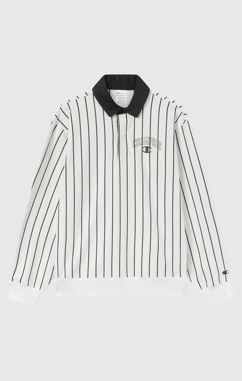 Men’s Striped Polo Sweatshirt Street Varsity
