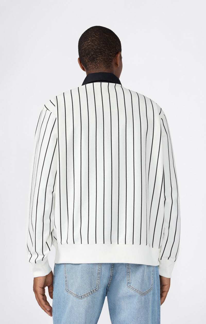 Men’s Striped Polo Sweatshirt Street Varsity