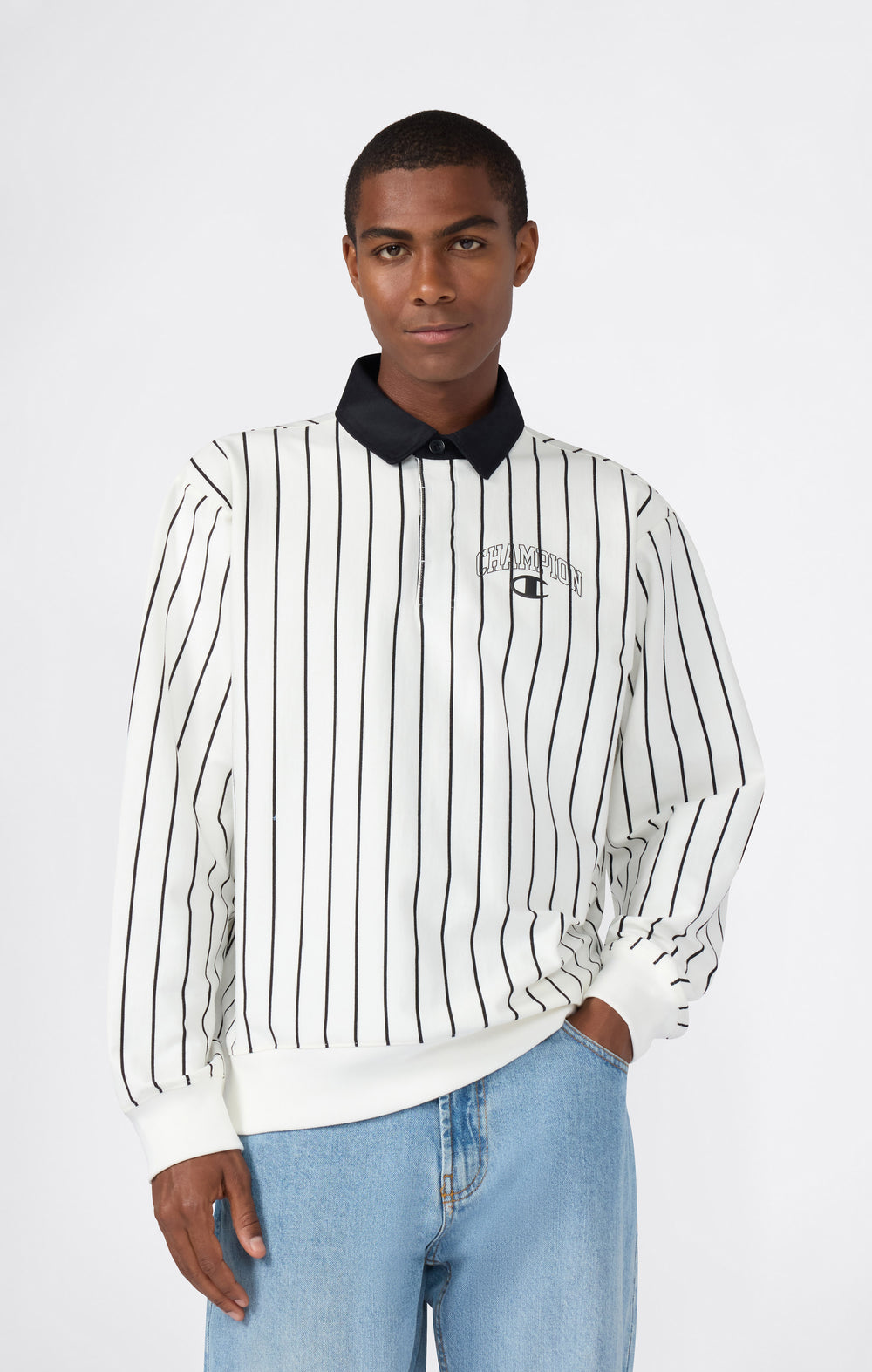 Gestreiftes Polo-Sweatshirt für Herren Street Varsity