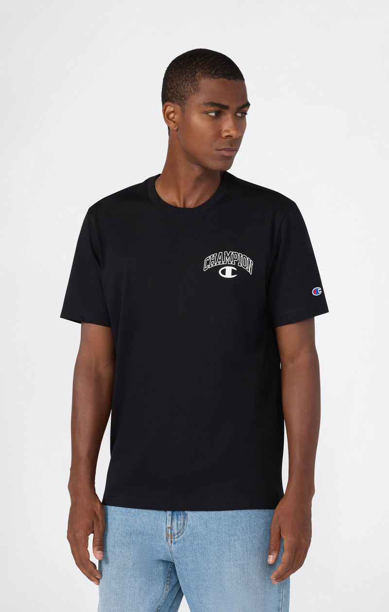 T-shirt Girocollo da Uomo Street Varsity Nero state of play