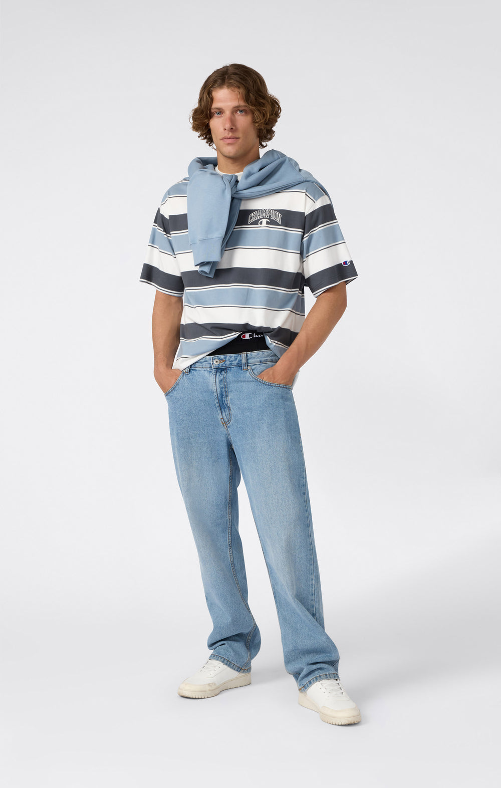 Men’s Crewneck T-Shirt Street Varsity Striped