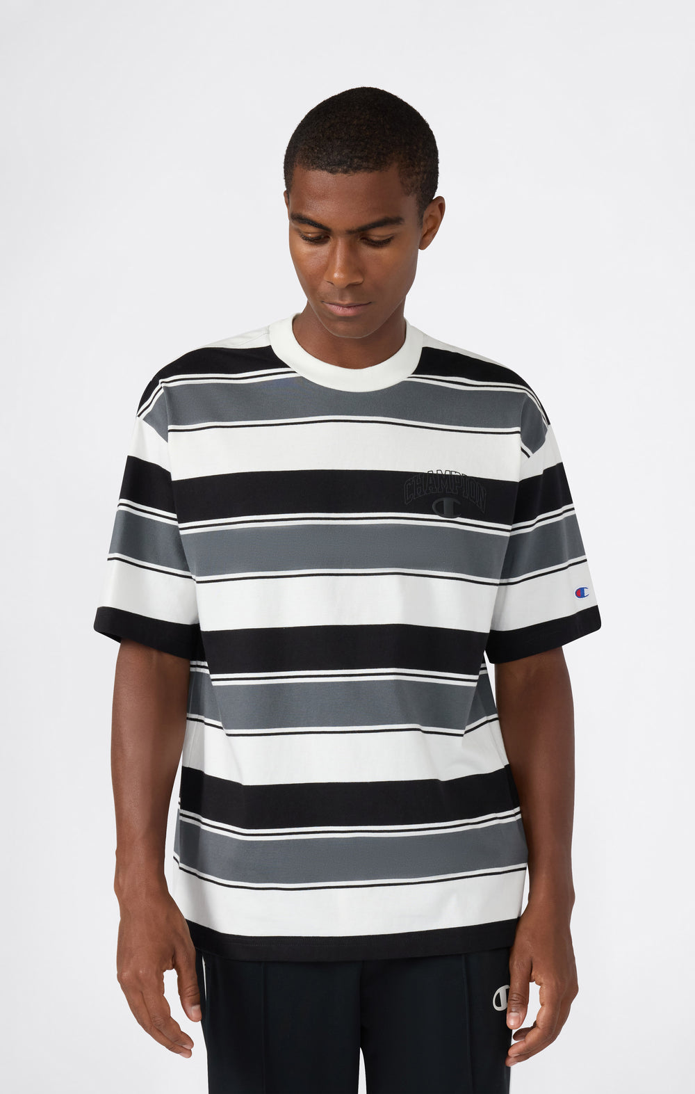Men’s Crewneck T-Shirt Street Varsity Striped
